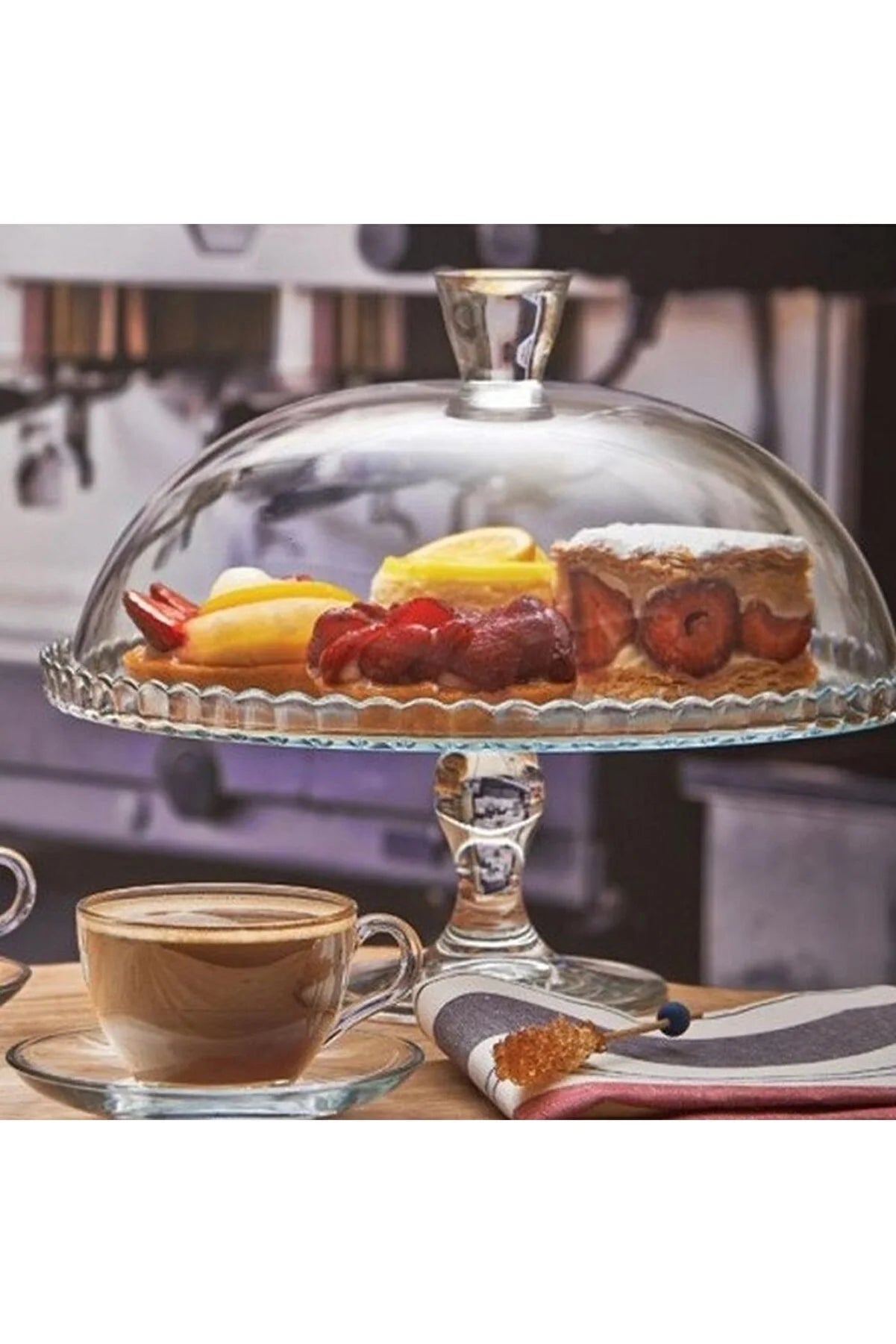 Pasabahce Patisserie Tortenplatte mit Glashaube